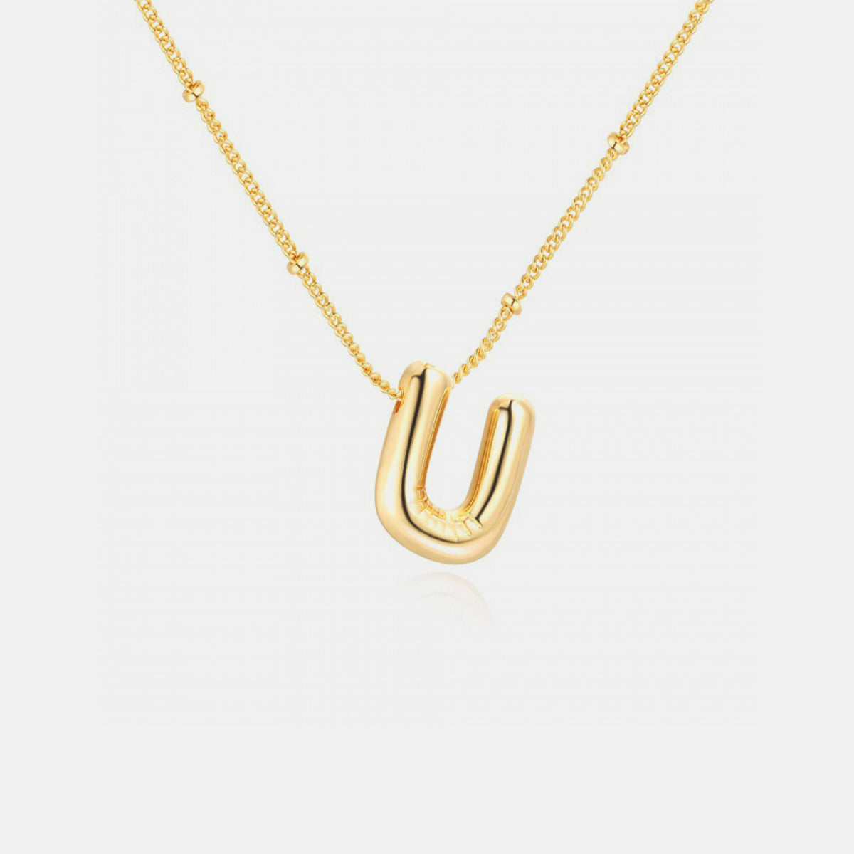 Initial Gold Charm Necklace (T-Z)