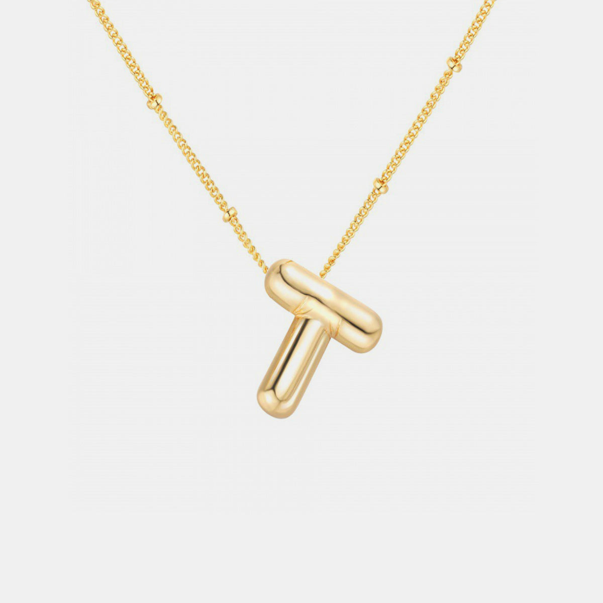 Initial Gold Charm Necklace (T-Z)