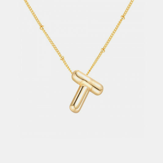 Initial Gold Charm Necklace (T-Z)