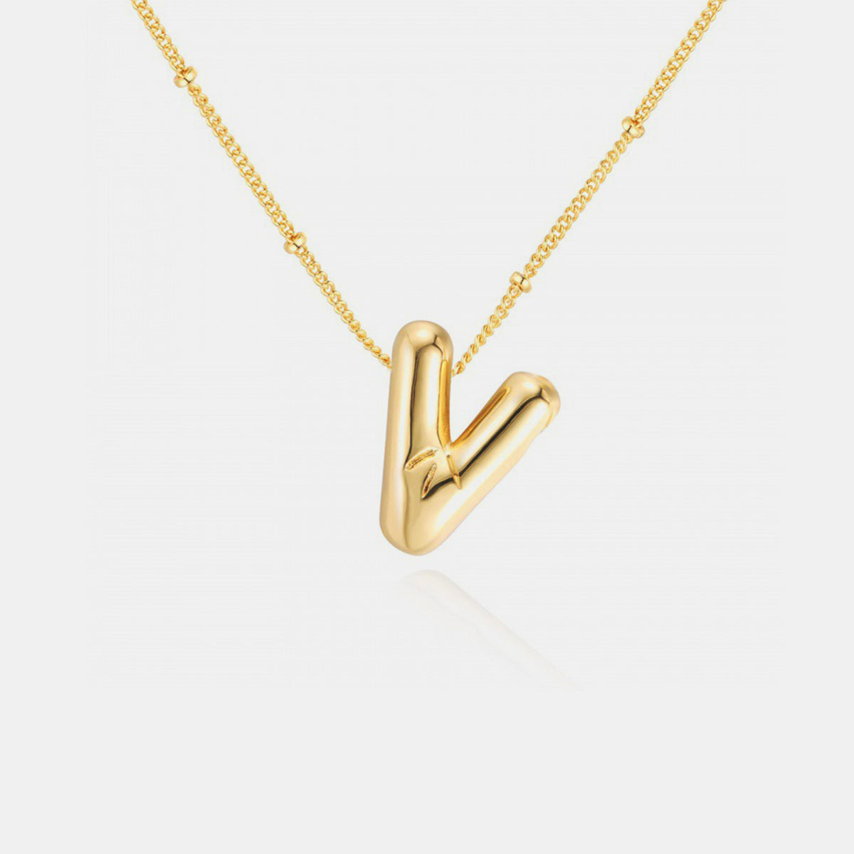 Initial Gold Charm Necklace (T-Z)