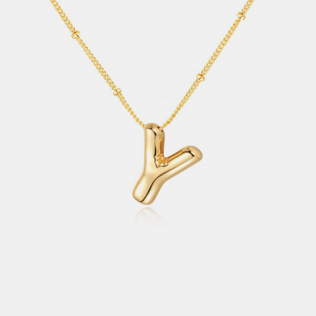 Initial Gold Charm Necklace (T-Z)