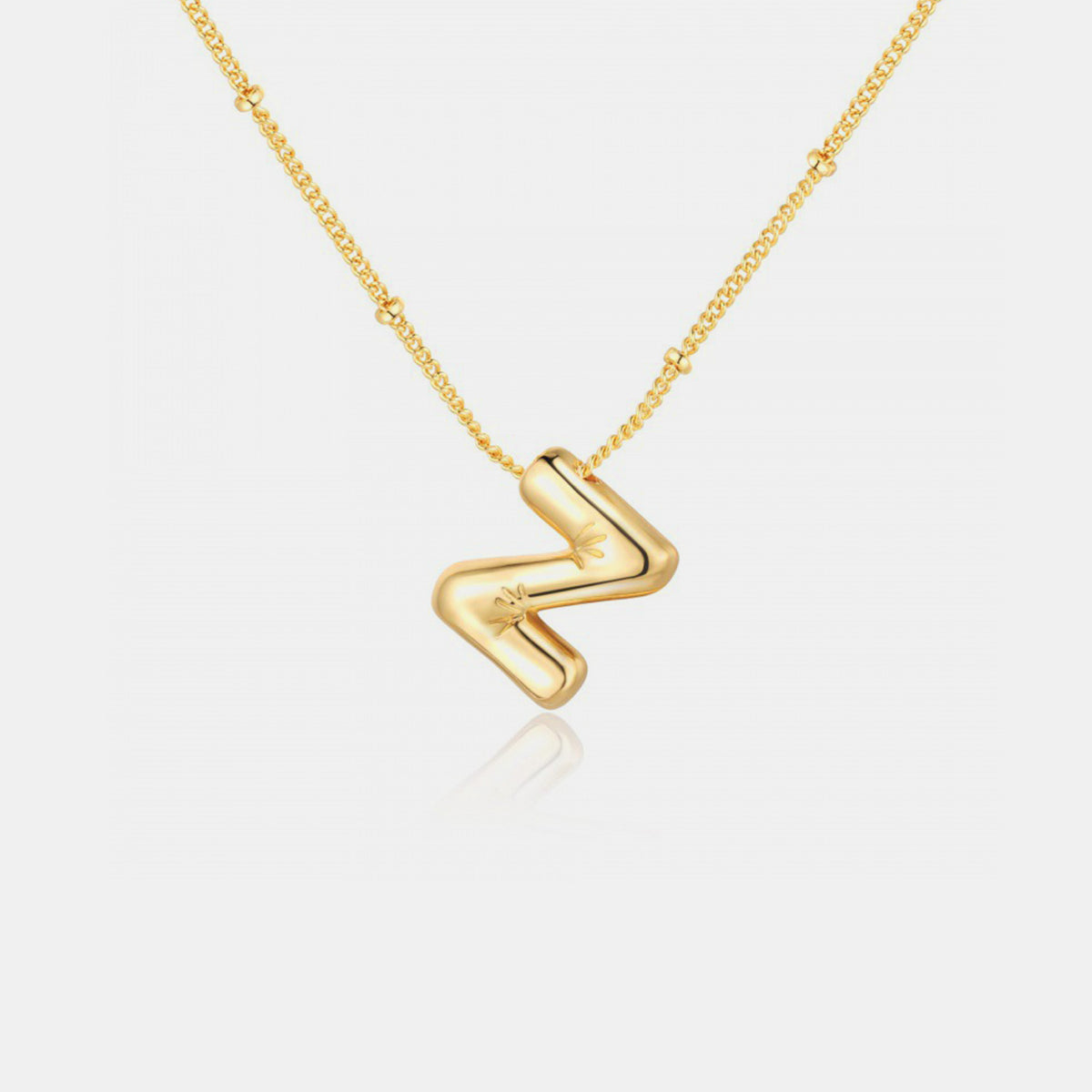 Initial Gold Charm Necklace (T-Z)