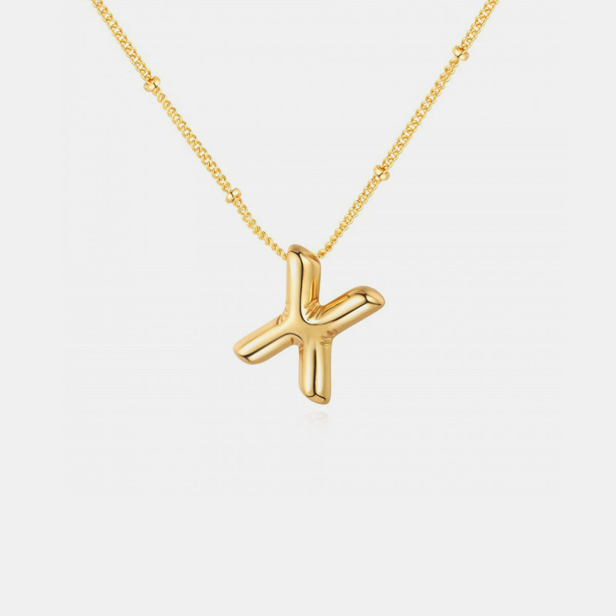 Initial Gold Charm Necklace (T-Z)