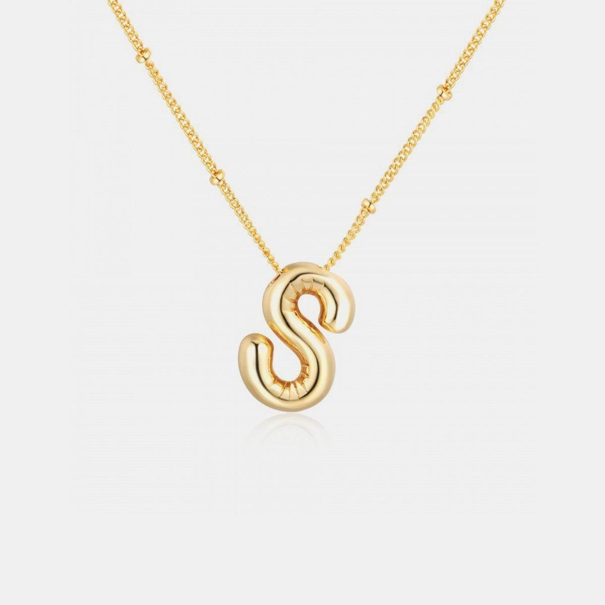 Initial Gold Charm Necklace (K-S)